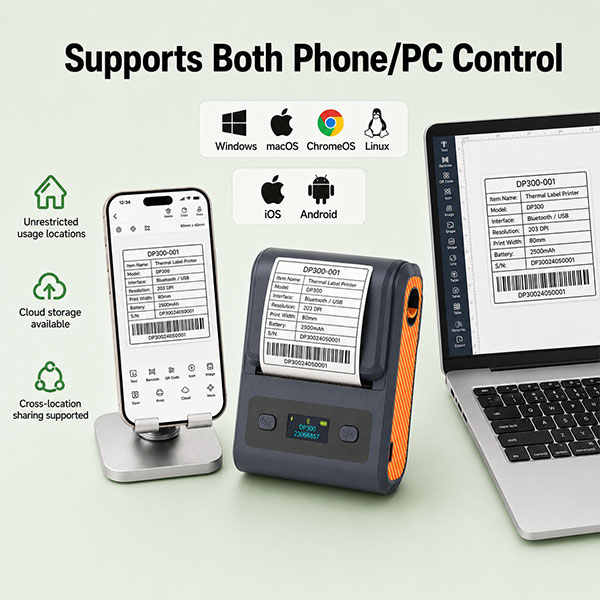 DP300 Series Portable Bluetooth Label Printer - Image 4