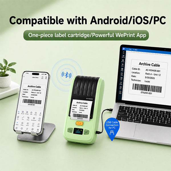 DT6250 Series Portable Thermal Transfer Label Printer - Image 3